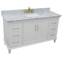 Load image into Gallery viewer, Bellaterra Home Vanity BellaTerra Home 61&quot; Single vanity in White finish with White Carrara and rectangle sink 400800-61S-WH-WMR
