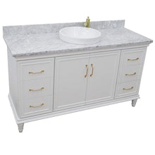 Load image into Gallery viewer, Bellaterra Home Vanity BellaTerra Home 61&quot; Single vanity in White finish with White Carrara and round sink 400800-61S-WH-WMRD