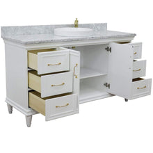 Load image into Gallery viewer, Bellaterra Home Vanity BellaTerra Home 61&quot; Single vanity in White finish with White Carrara and round sink 400800-61S-WH-WMRD