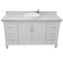 Load image into Gallery viewer, Bellaterra Home Vanity BellaTerra Home 61&quot; Single vanity in White finish with White Carrara and round sink 400800-61S-WH-WMRD