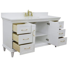 Load image into Gallery viewer, Bellaterra Home Vanity BellaTerra Home 61&quot; Single vanity in White finish with White quartz and oval sink 400800-61S-WH-WEO