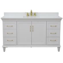 Load image into Gallery viewer, Bellaterra Home Vanity BellaTerra Home 61&quot; Single vanity in White finish with White quartz and rectangle sink 400800-61S-WH-WER