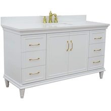 Load image into Gallery viewer, Bellaterra Home Vanity BellaTerra Home 61&quot; Single vanity in White finish with White quartz and rectangle sink 400800-61S-WH-WER