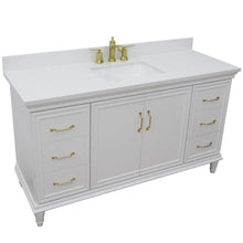 Load image into Gallery viewer, Bellaterra Home Vanity BellaTerra Home 61&quot; Single vanity in White finish with White quartz and rectangle sink 400800-61S-WH-WER
