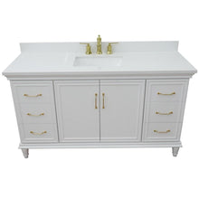 Load image into Gallery viewer, Bellaterra Home Vanity BellaTerra Home 61&quot; Single vanity in White finish with White quartz and rectangle sink 400800-61S-WH-WER