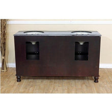 Load image into Gallery viewer, Bellaterra Home Vanity BellaTerra Home 62 in Double Sink Vanity-Dark Mahogany-Black  Galaxy 603316-DM-BG