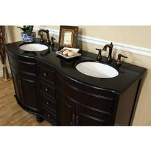 Load image into Gallery viewer, Bellaterra Home Vanity BellaTerra Home 62 in Double Sink Vanity-Dark Mahogany-Black  Galaxy 603316-DM-BG