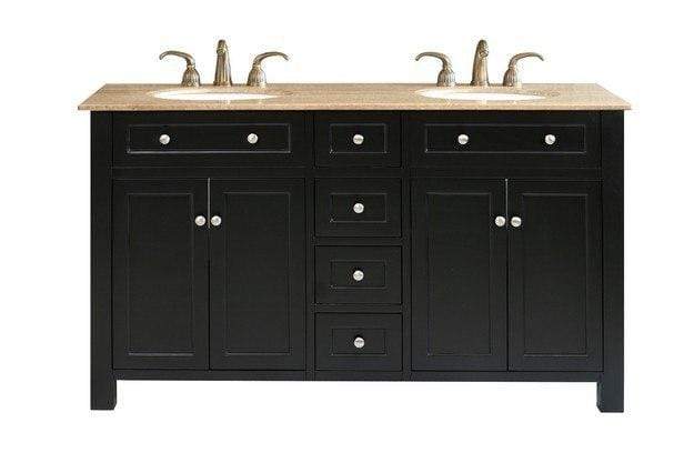 Bellaterra Home Vanity BellaTerra Home 62 in Double sink vanity wood-black 603210