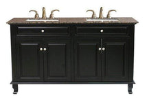 Load image into Gallery viewer, Bellaterra Home Vanity BellaTerra Home 62 in Double Sink Vanity-Wood-Ebony 603215-62B-BB