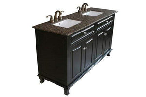 Bellaterra Home Vanity BellaTerra Home 62 in Double Sink Vanity-Wood-Ebony 603215-62B-BB