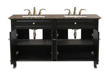 Load image into Gallery viewer, Bellaterra Home Vanity BellaTerra Home 62 in Double Sink Vanity-Wood-Ebony 603215-62B-BB