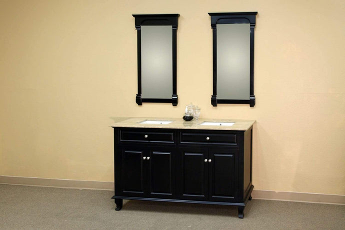 Bellaterra Home Vanity BellaTerra Home 62 in Double Sink Vanity-Wood-Ebony 603215-62B-TR
