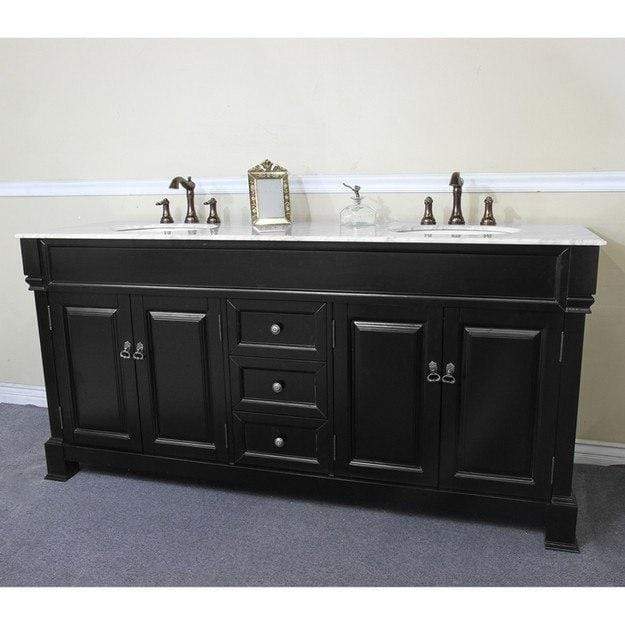 Bellaterra Home Vanity BellaTerra Home 72 in Double Sink Vanity-Wood-Espresso 205072-D-ES