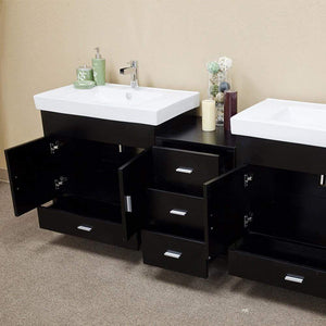 Bellaterra Home Vanity BellaTerra Home 80.7 in Double Sink Vanity-Wood-Black 203107-D