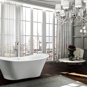 Bellaterra Home Vanity BellaTerra Home Ancona 71 inch Freestanding Bathtub in Glossy White