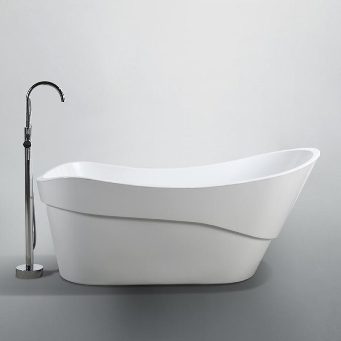 Bellaterra Home Vanity BellaTerra Home Bari 67 inch Freestanding Bathtub in Glossy White