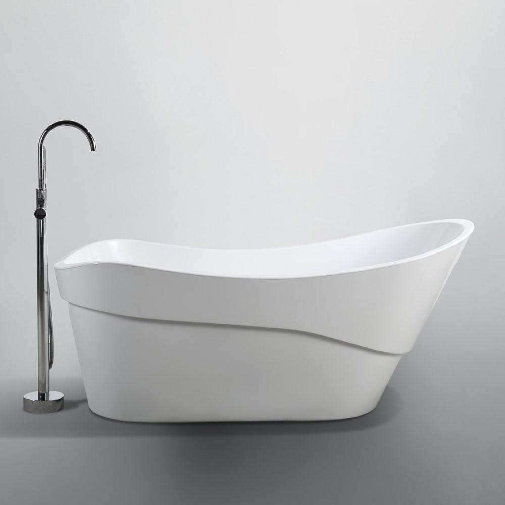 Bellaterra Home Vanity BellaTerra Home Bari 67 inch Freestanding Bathtub in Glossy White