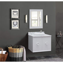 Load image into Gallery viewer, Bellaterra Home Vanity BellaTerra Home BellaTerra Home 31&quot; Single wall mount vanity in White finish with White Carrara top and Round Sink 400400-CAB-WH-WMRD
