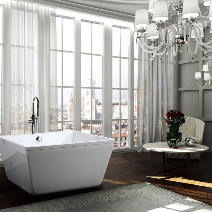 Bellaterra Home Vanity BellaTerra Home Bologna 47 inch Freestanding Bathtub in Glossy White