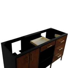 Load image into Gallery viewer, Bellaterra Home Vanity BellaTerra Home  Double vanity in Walnut and Black finish - cabinet only 400900-60D-WB