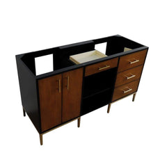 Load image into Gallery viewer, Bellaterra Home Vanity BellaTerra Home  Double vanity in Walnut and Black finish - cabinet only 400900-60D-WB