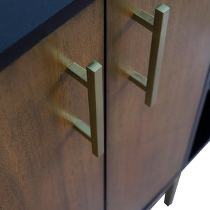 Bellaterra Home Vanity BellaTerra Home  Double vanity in Walnut and Black finish - cabinet only 400900-60D-WB