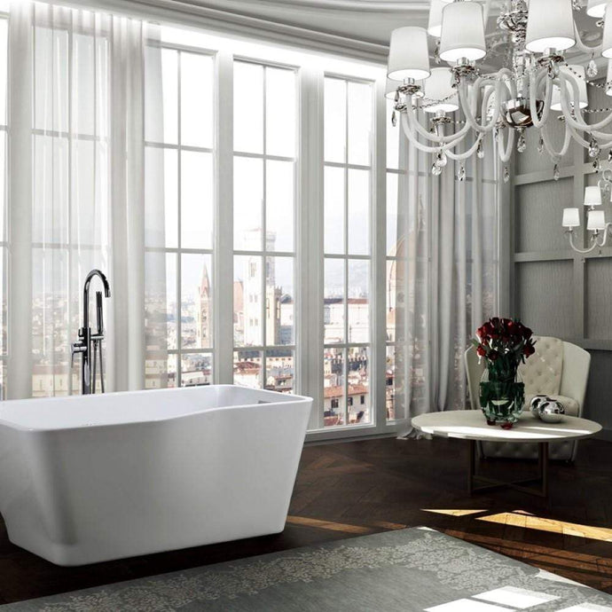 Bellaterra Home Vanity BellaTerra Home Florence 59 inch Freestanding Bathtub in Glossy White