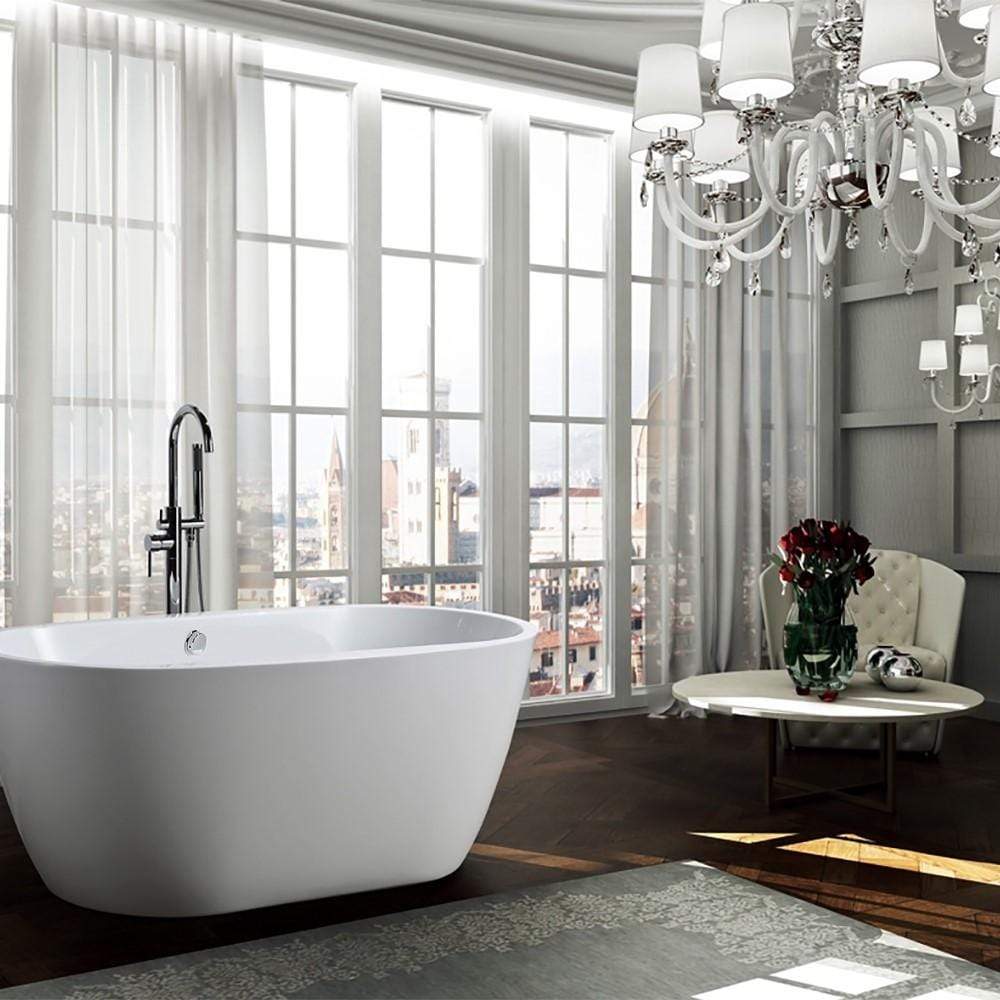 Bellaterra Home Vanity BellaTerra Home Genoa 59 inch Freestanding Bathtub in Glossy White
