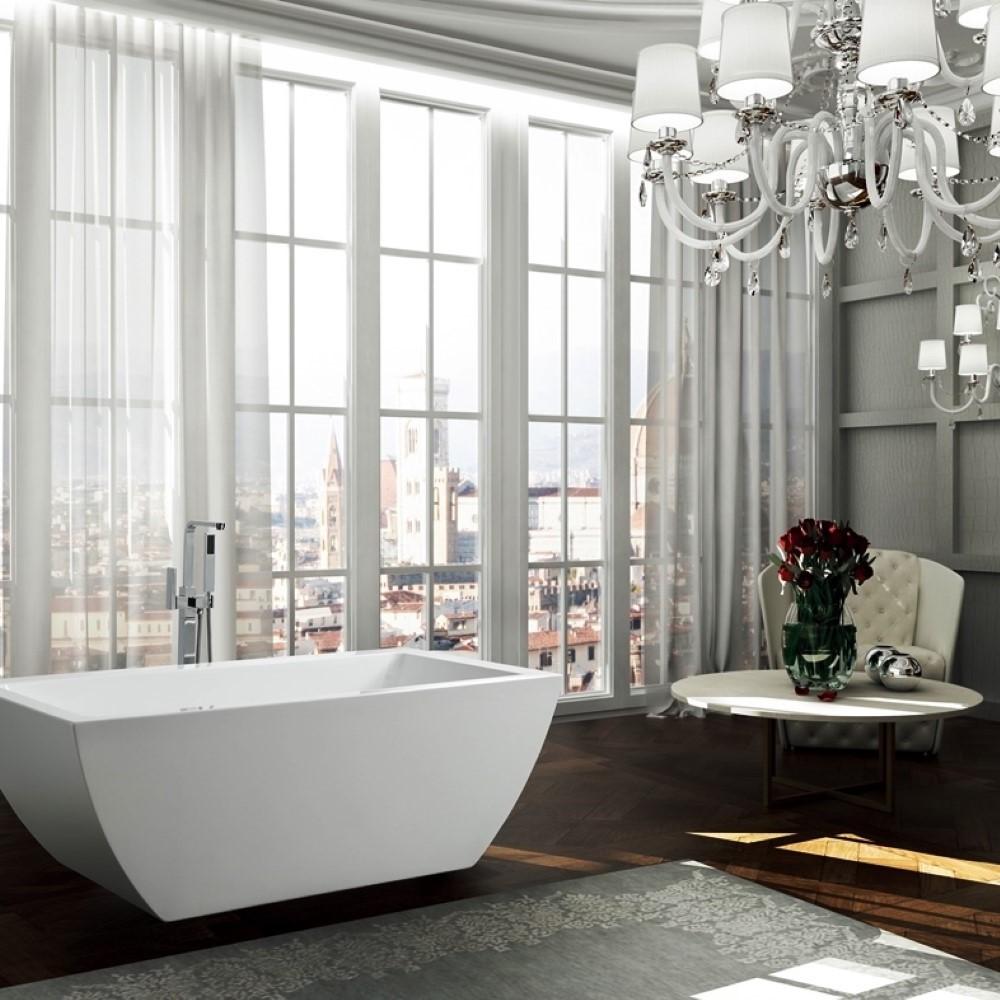 Bellaterra Home Vanity BellaTerra Home Livorno 59 inch Freestanding Bathtub in Glossy White