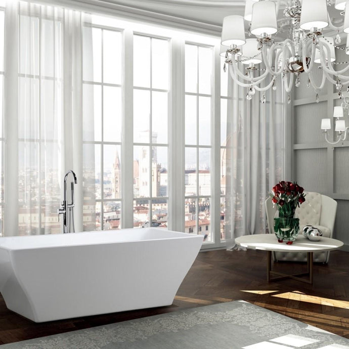 Bellaterra Home Vanity BellaTerra Home Messina 71 inch Freestanding Bathtub in Glossy White