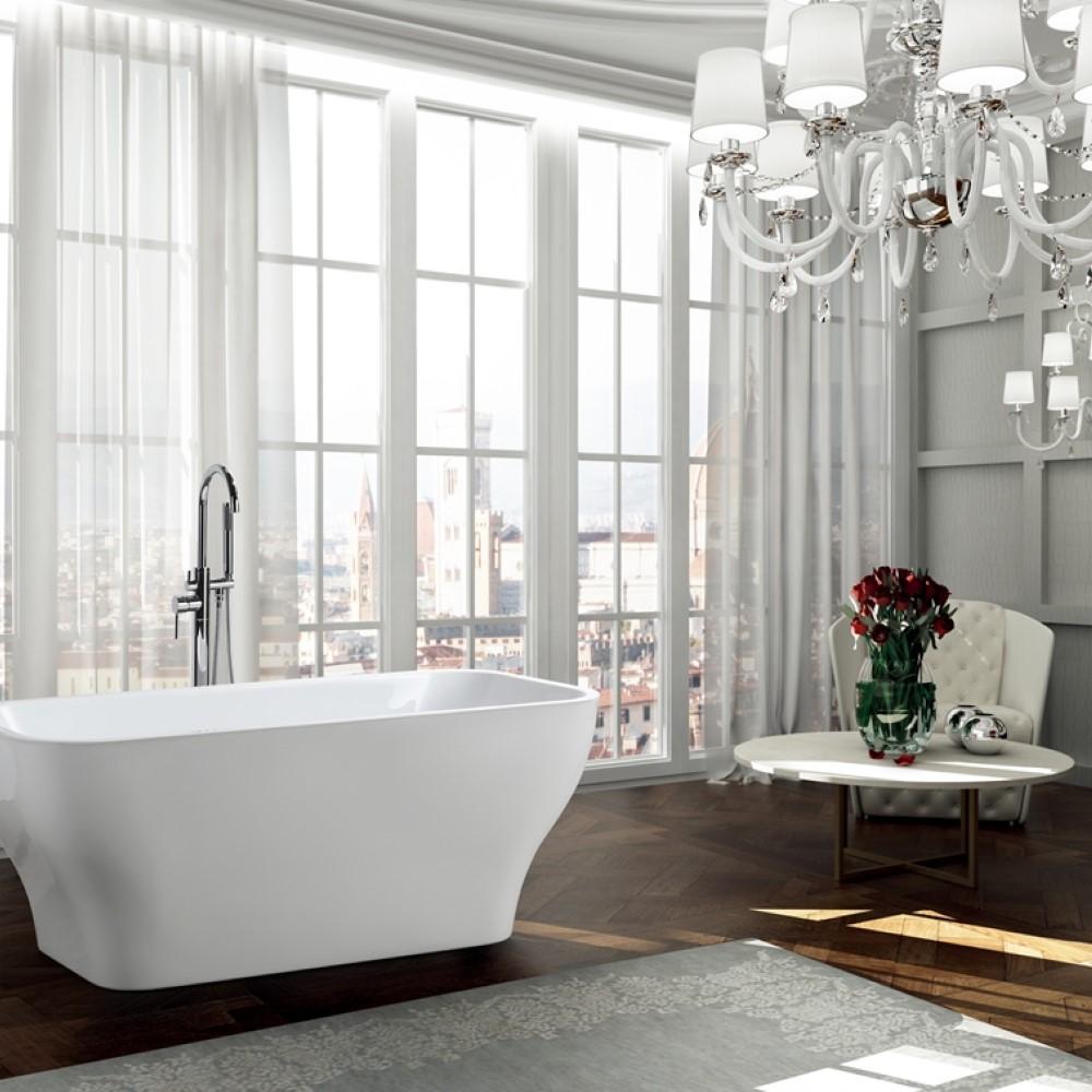 Bellaterra Home Vanity BellaTerra Home Novara 59 inch Freestanding Bathtub in Glossy White