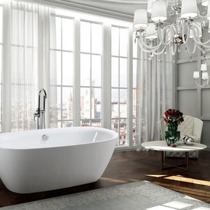 Bellaterra Home Vanity BellaTerra Home Palermo 67 inch Freestanding Bathtub in Glossy White