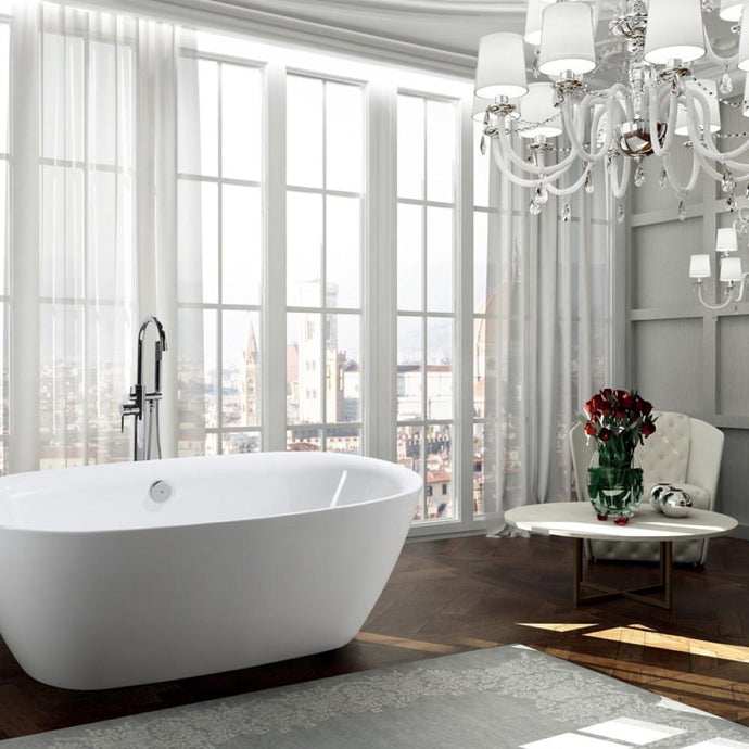 Bellaterra Home Vanity BellaTerra Home Palermo 67 inch Freestanding Bathtub in Glossy White
