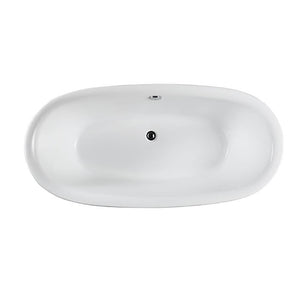 Bellaterra Home Vanity BellaTerra Home Palermo 67 inch Freestanding Bathtub in Glossy White