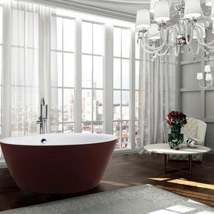 Bellaterra Home Vanity BellaTerra Home Prato 59 inch Freestanding Bathtub in Glossy Red
