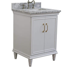 Load image into Gallery viewer, Bellaterra Home Vanity BellaTerra Home25&quot; Single vanity in White finish with White Carrara and rectangle sink 400800-25-WH-WM