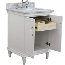 Load image into Gallery viewer, Bellaterra Home Vanity BellaTerra Home25&quot; Single vanity in White finish with White Carrara and rectangle sink 400800-25-WH-WM