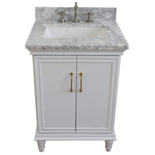 Load image into Gallery viewer, Bellaterra Home Vanity BellaTerra Home25&quot; Single vanity in White finish with White Carrara and rectangle sink 400800-25-WH-WM