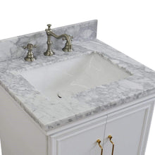 Load image into Gallery viewer, Bellaterra Home Vanity BellaTerra Home25&quot; Single vanity in White finish with White Carrara and rectangle sink 400800-25-WH-WM