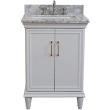 Load image into Gallery viewer, Bellaterra Home Vanity BellaTerra Home25&quot; Single vanity in White finish with White Carrara and rectangle sink 400800-25-WH-WM
