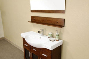 Bellaterra Home Vanity BellaTerra Home39.8 in Single Sink Vanity-Wood-Walnut 203139