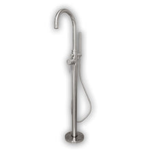 Load image into Gallery viewer, Cambridge Plumbing Bathroom Faucets Brushed Nickel Cambridge Plumbing CAM150 Modern Freestanding Tub Filler Faucet with Shower Wand