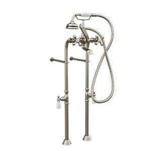 Load image into Gallery viewer, Cambridge Plumbing Bathroom Faucets Brushed Nickel Cambridge Plumbing CAM398463 Clawfoot Tub Freestanding British Telephone Faucet &amp; Hand Held Shower Combo