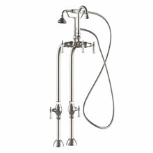 Load image into Gallery viewer, Cambridge Plumbing Bathroom Faucets Brushed Nickel Cambridge Plumbing CAM398684 Clawfoot Tub Freestanding English Telephone Gooseneck Faucet &amp; Hand Held Shower Combo