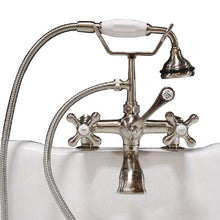 Load image into Gallery viewer, Cambridge Plumbing Bathroom Faucets Brushed Nickel Cambridge Plumbing CAM463-2 Clawfoot Tub Deck Mount Brass Faucet with Hand Held Shower