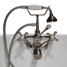 Load image into Gallery viewer, Cambridge Plumbing Bathroom Faucets Brushed Nickel Cambridge Plumbing CAM463BTW Clawfoot Tub Wall Mount British Telephone Faucet with Hand Held Shower