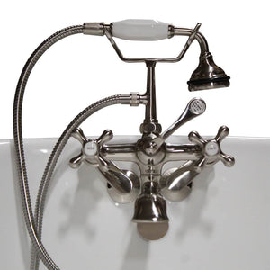 Cambridge Plumbing Bathroom Faucets Brushed Nickel Cambridge Plumbing CAM463BTW Clawfoot Tub Wall Mount British Telephone Faucet with Hand Held Shower