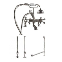 Load image into Gallery viewer, Cambridge Plumbing Bathroom Faucets Brushed Nickel Cambridge Plumbing CAM463D-2-PKG Complete Free Standing Plumbing Package for Clawfoot Tub