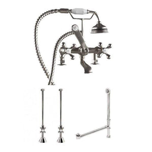 Cambridge Plumbing Bathroom Faucets Brushed Nickel Cambridge Plumbing CAM463D-2-PKG Complete Free Standing Plumbing Package for Clawfoot Tub