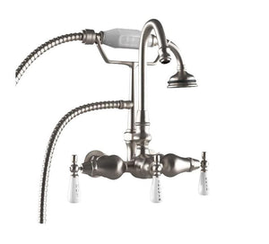 Cambridge Plumbing Bathroom Faucets Brushed Nickel Cambridge Plumbing CAM684BTW Clawfoot Tub Brass Wall Mount Faucet with Hand Held Shower